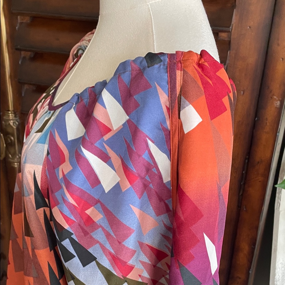 Romeo Juliet Couture Geometric Multicolor Adjustable Off-Shoulder Dress Large - Picture 7 of 11